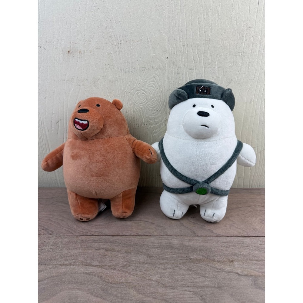 MINISO We Bare Bears Grizz Ice Bear Cartoon Network Plush Stuffed Animal Set